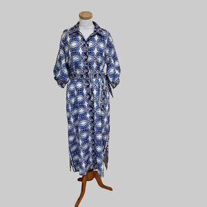 Jade white and blue Midi dress, size S, NEW WITH TAGS!